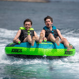 Jobe Double Trouble 2-Person Inflatable Towable Ski Tube (Lime Green/Aqua Blue)