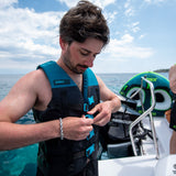 Jobe Dual 4 Buckle Unisex Adult Nylon Entry-Level 50N Life Jacket Vest (Blue)