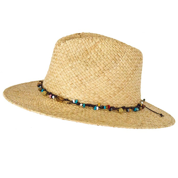 Ocean & Earth Breeze Lightweight Ladies Raffia Cane Wide Brim Hat