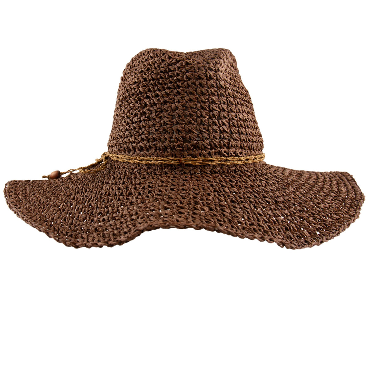 Ocean Earth Ladies Cebu Soft Wide Brim Straw Hat (Coffee)