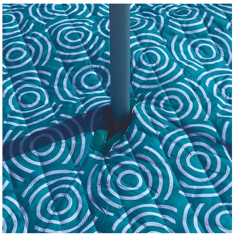 Mirage 2 x 2m Synthetic Soft Padded Beach Mat with Umbrella Hole (Aqua)