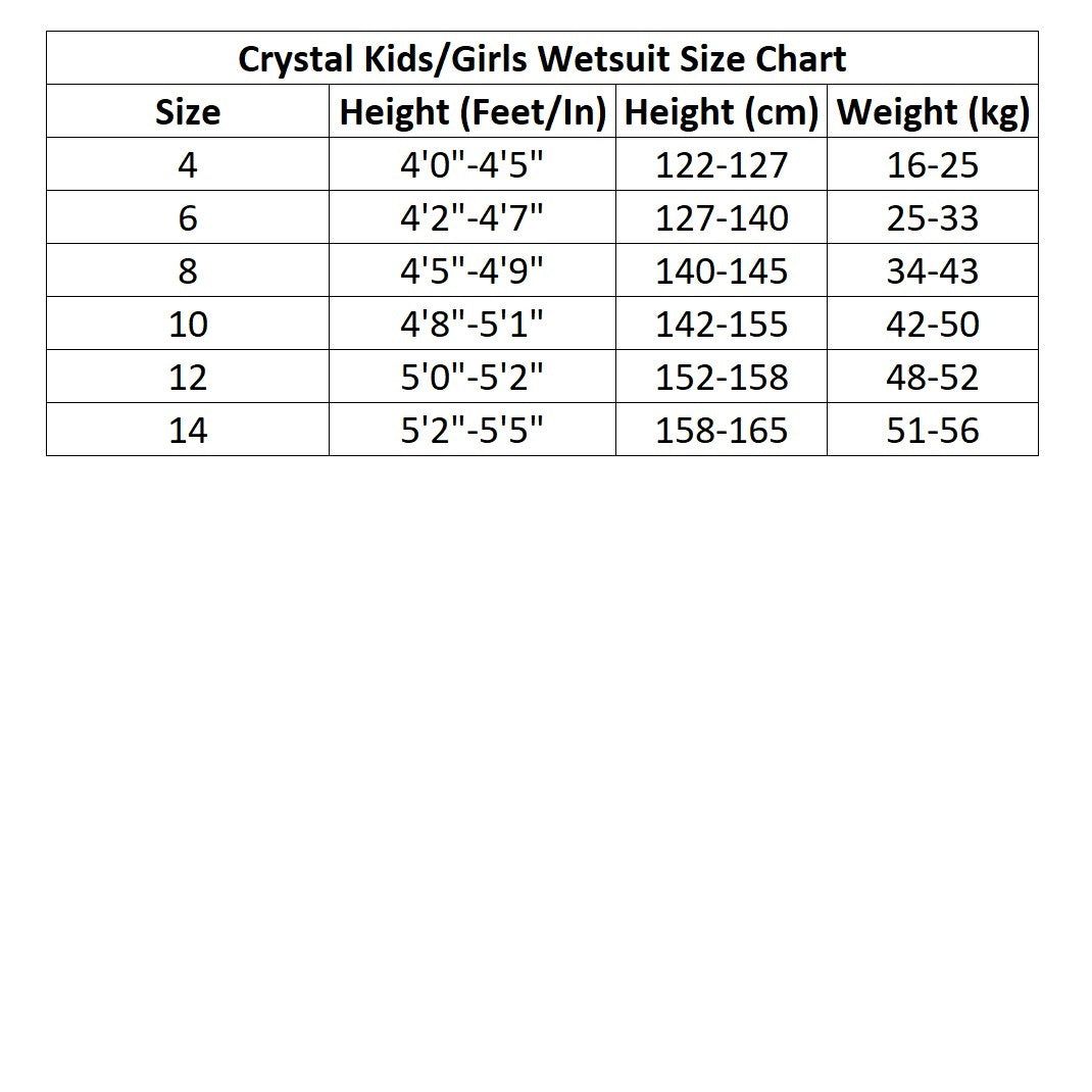 Crystal Girls Superstretch Long Sleeve 3/2mm Neoprene Steamer Wetsuit (Blue-Purple)