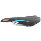 Endzone Slim Vinyl Bike Seat/Saddle with Comfort Foam and Clamp Black/Blue
