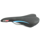 Endzone Slim Vinyl Bike Seat/Saddle with Comfort Foam and Clamp Black/Blue