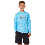 Jetpilot Boys/Youth UPF50+ Long Sleeve Lycra Pull-Over Rashie (Blue)