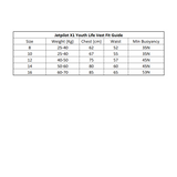 Jetpilot X1 Boys/Youth L50S Front Entry Segmented Life Jacket Black Sizes 8-16