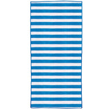 Mirage 75 x 150cm Blue and White Stripe Foldable Woven Beach Mat
