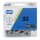 KMC BMX Single Speed Bike Chain S1 1/2 x 1/8" x 112 links (Grey)