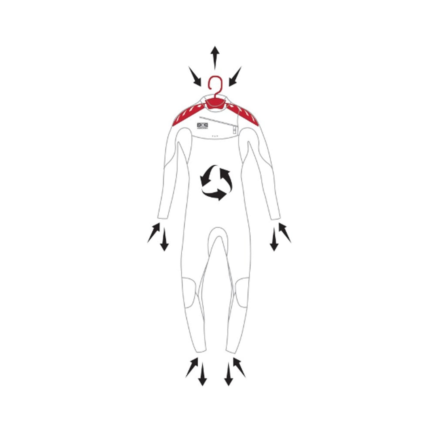 Ocean & Earth Red Quick Dry Wetsuit Storage and Drying Hanger