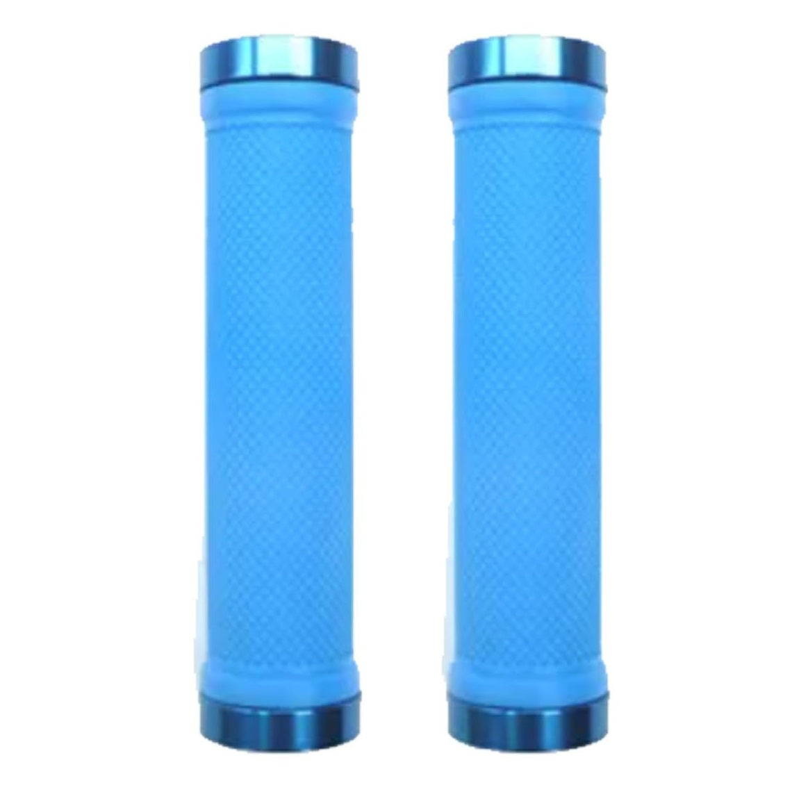 Trigram Lock-on Bike Grips Kraton Rubber 130mm with 2 side lock rings Blue