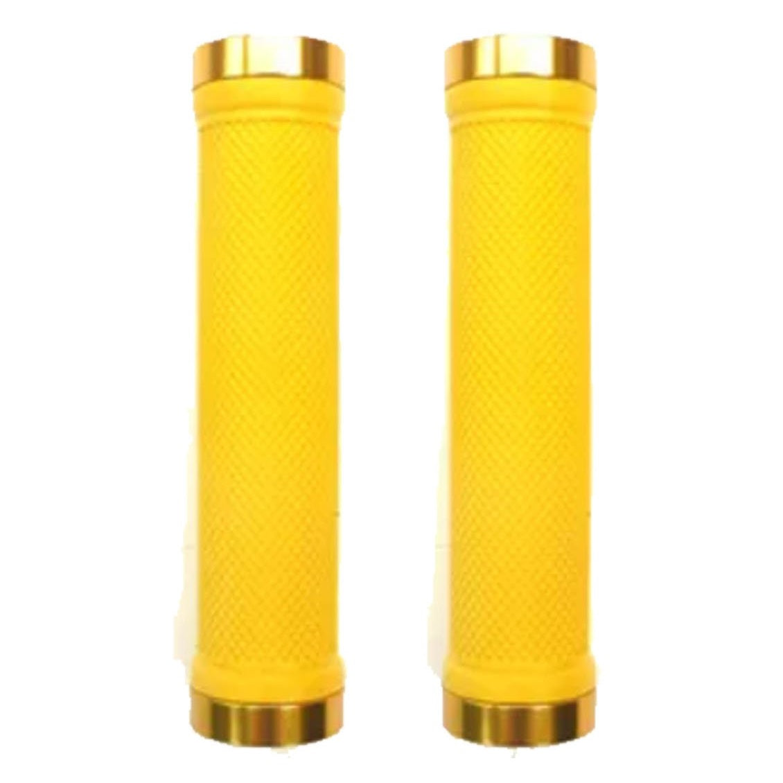Trigram Lock-on Bike Grips Kraton Rubber 130mm with 2 side lock rings Gold