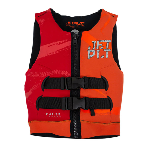 Jetpilot Cause Kid's and Youth Neo PFD Vest JA20211 Orange/Red Sizes 3-14