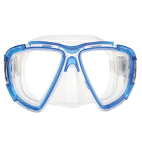 Mirage Platinum Mask Snorkel and Fin Set with Tempered Glass Lens Blue