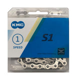 KMC BMX Single Speed Bike Chain S1 1/2 x 1/8" x 112 links (Silver)