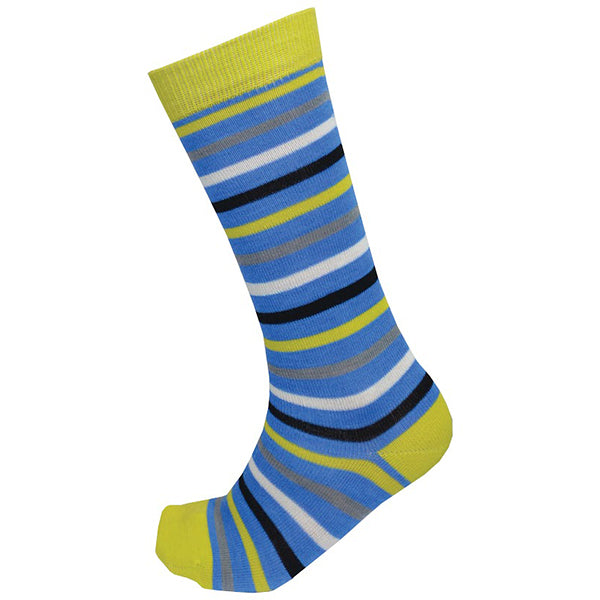 XTM Stripe Pro-fit Kids Merino Blend Snow Socks (Blue Stripe)