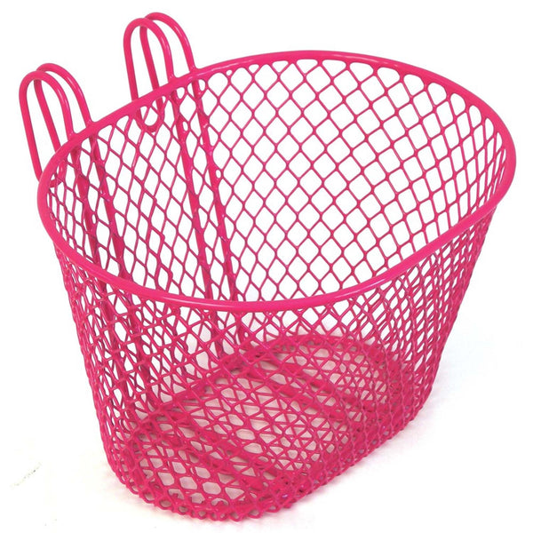 Wire Mesh Kids Front Hook Bike Carry Basket (Pink)