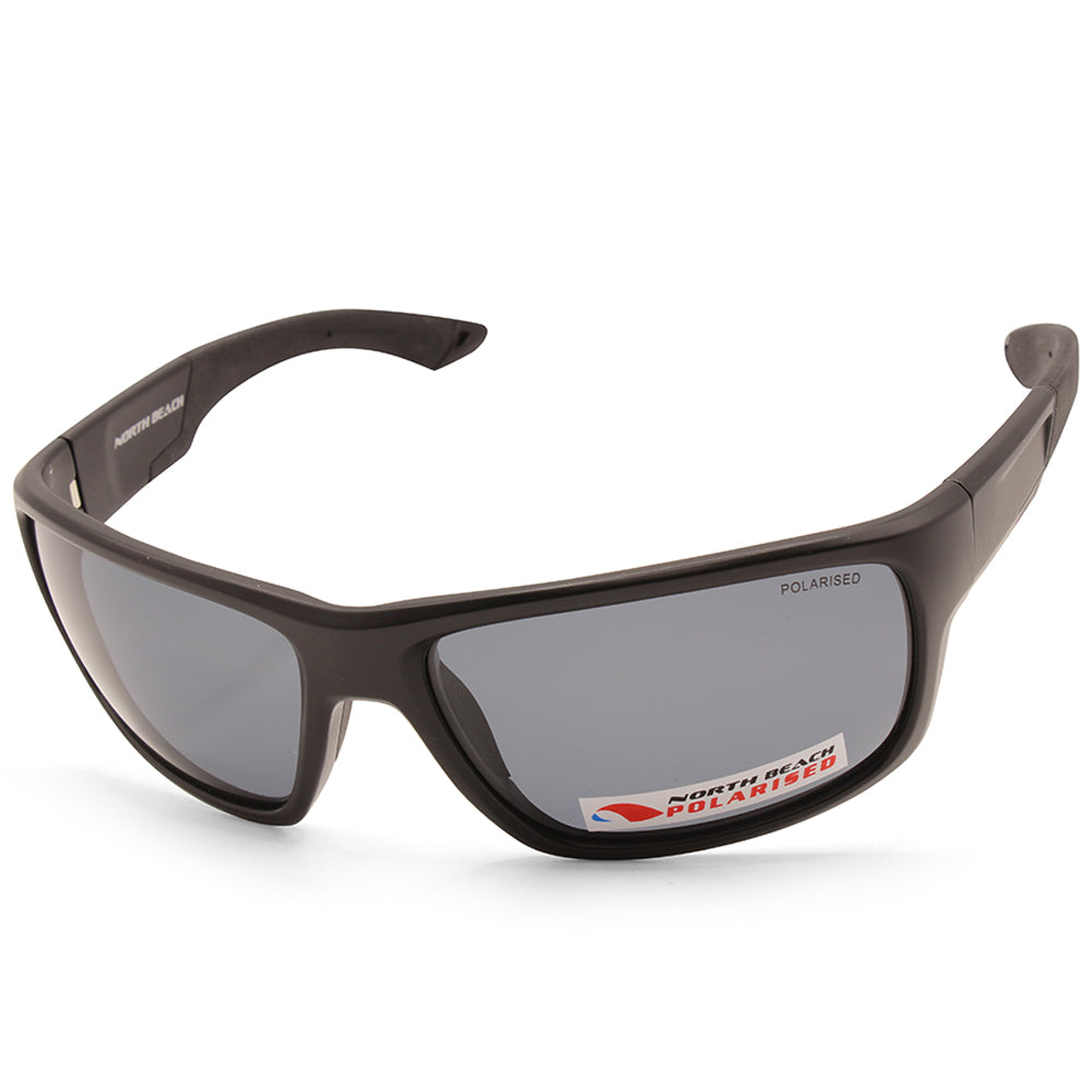 North Beach Loody Satin Black/Grey Men's Polarised Sunglasses