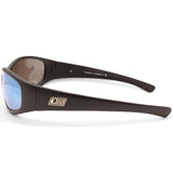 Dirty Dog Boofer Satin Satin Black/Ice Blue Mirror Men's Polarised Sunglasses 53547