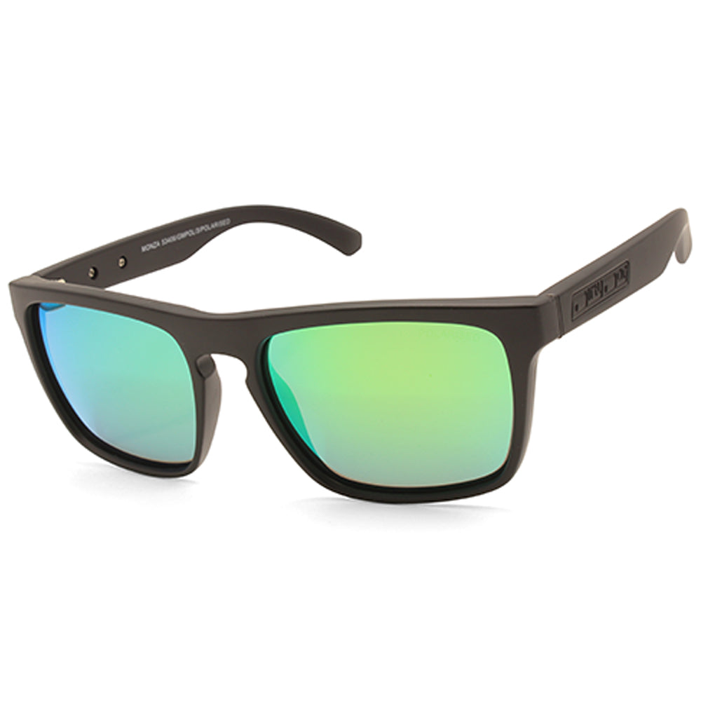 Dirty Dog Monza Matte Black/Green Mirror Polarised Unisex Sunglasses