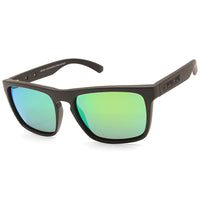 Dirty Dog Monza Matte Black/Green Mirror Polarised Unisex Sunglasses 53406