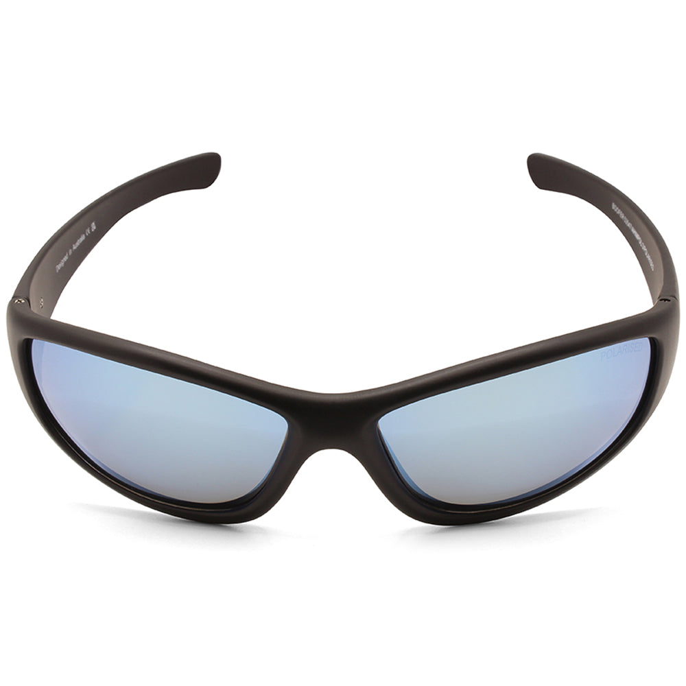 Dirty Dog Boofer Satin Black/Ice Blue Mirror Mens Polarised Sunglasses