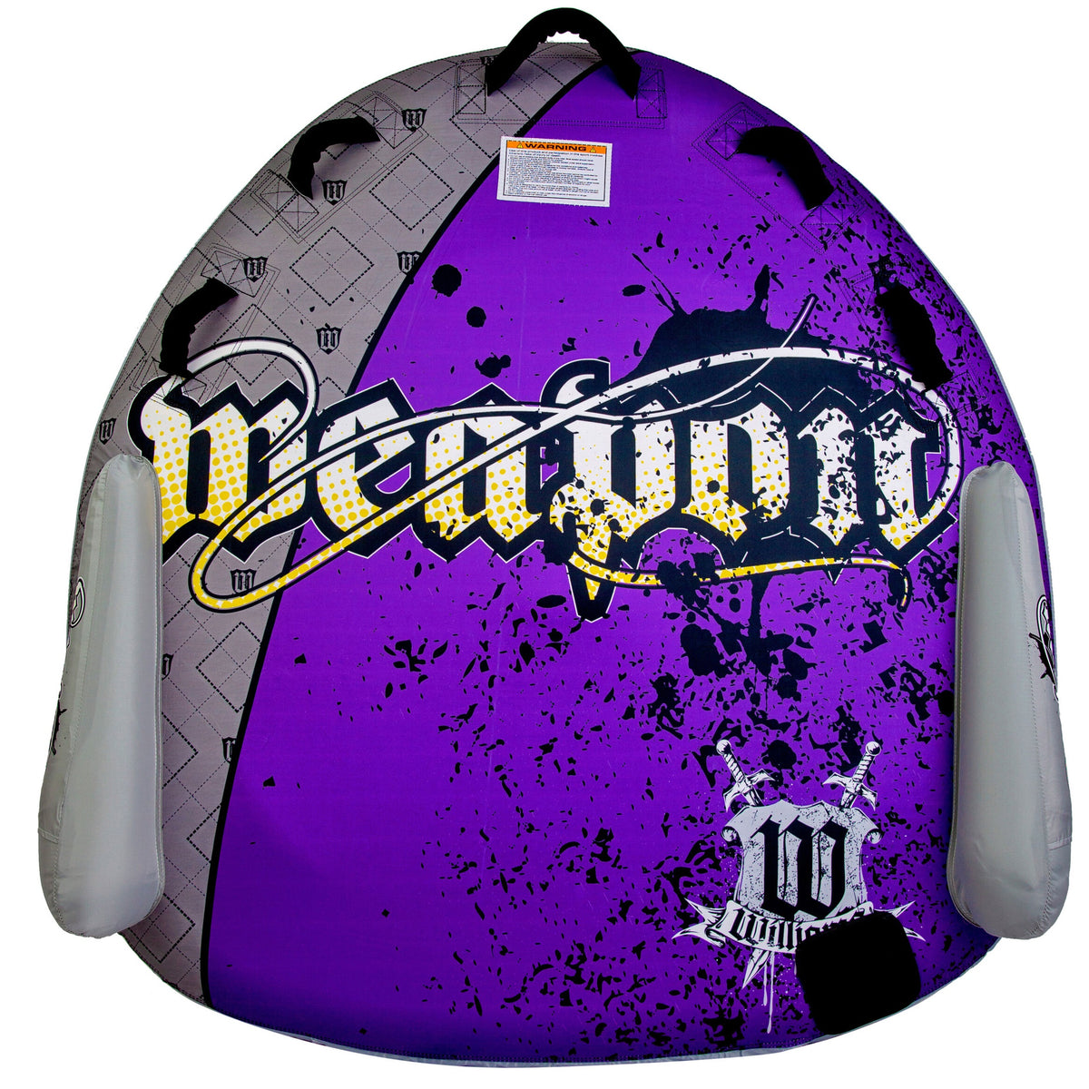 Weapon 1-2 Person Towable Inflatable Biscuit Style Ski Tube (Grey/Purple)