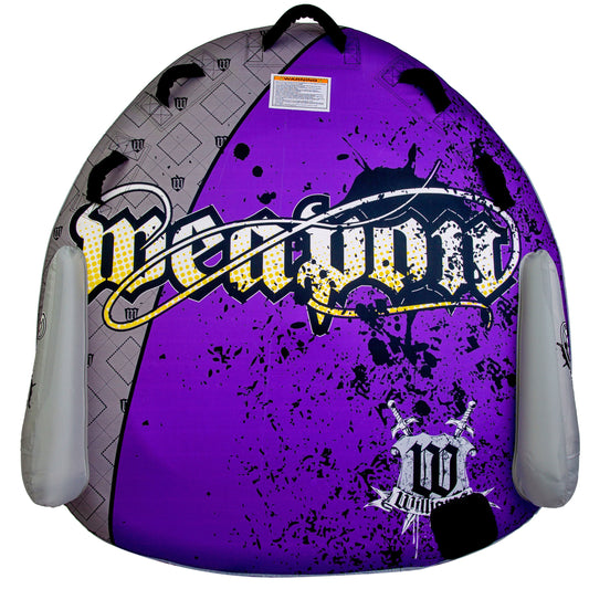 Weapon 1-2 Person Towable Inflatable Biscuit Style Ski Tube (Grey/Purple)