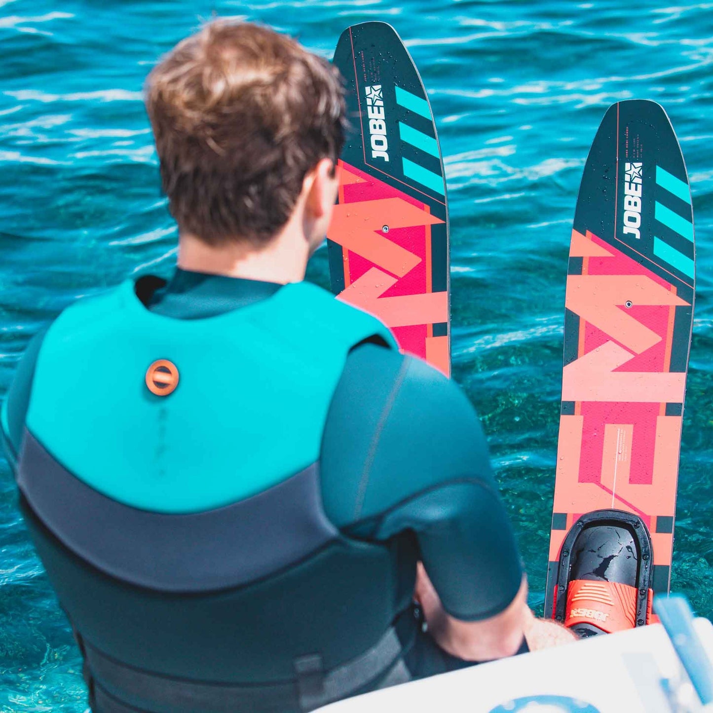 Jobe Hemi 65-Inch Beginners Combo Water Skis (Red/Black)