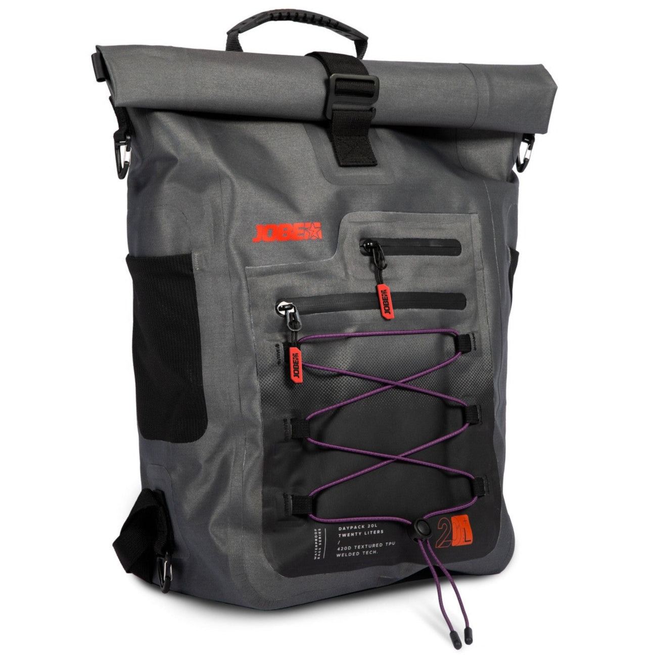 Jobe 20-Litre Waterproof Roll Top Dry Bag Backpack (Grey)