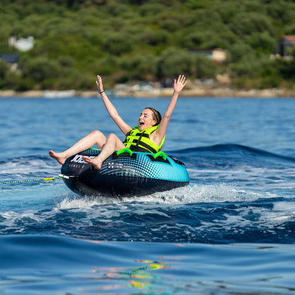 Jobe Rumble 46-Inch 1-Person Multi-Position Inflatable Towable Ski Tube (Teal)