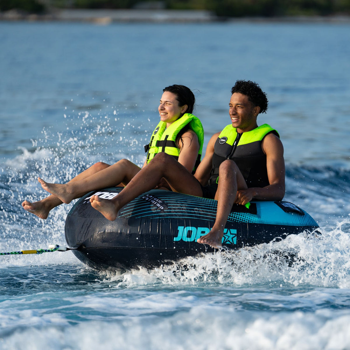 Jobe Rumble 2-Person Inflatable Towable Ski Tube (Black/Teal)