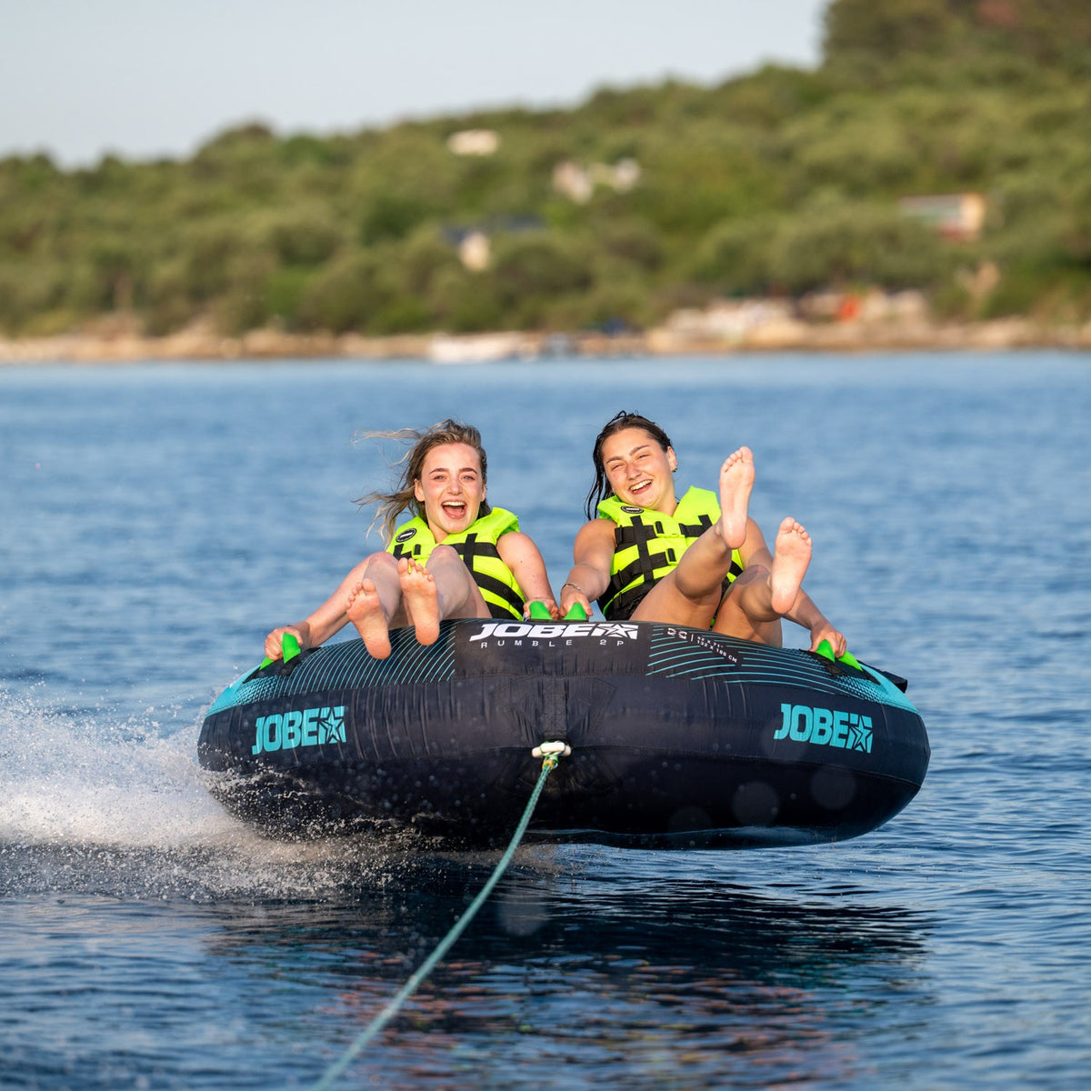 Jobe Rumble 2-Person Inflatable Towable Ski Tube (Black/Teal)