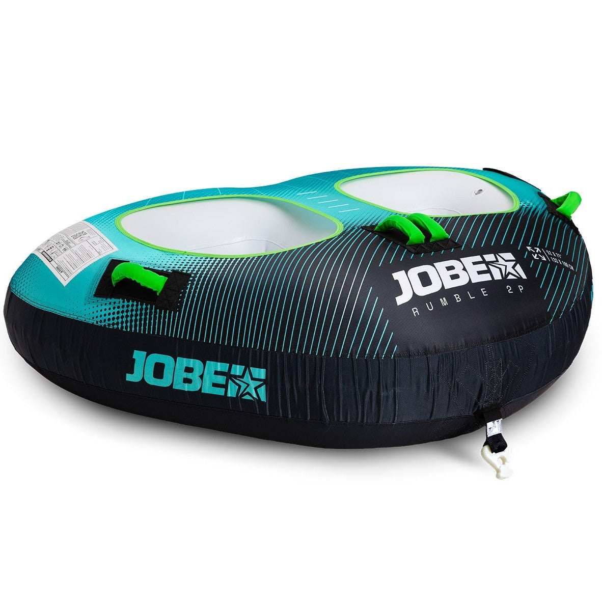 Jobe Rumble 2-Person Inflatable Towable Ski Tube (Black/Teal)