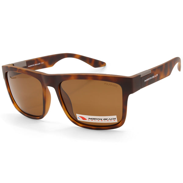 North Beach Moridae Matte Tortoise/Brown Unisex Polarised Sunglasses 70683