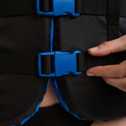 Jobe Dual 4 Buckle Unisex Adult Nylon Entry-Level 50N Life Jacket Vest (Blue)