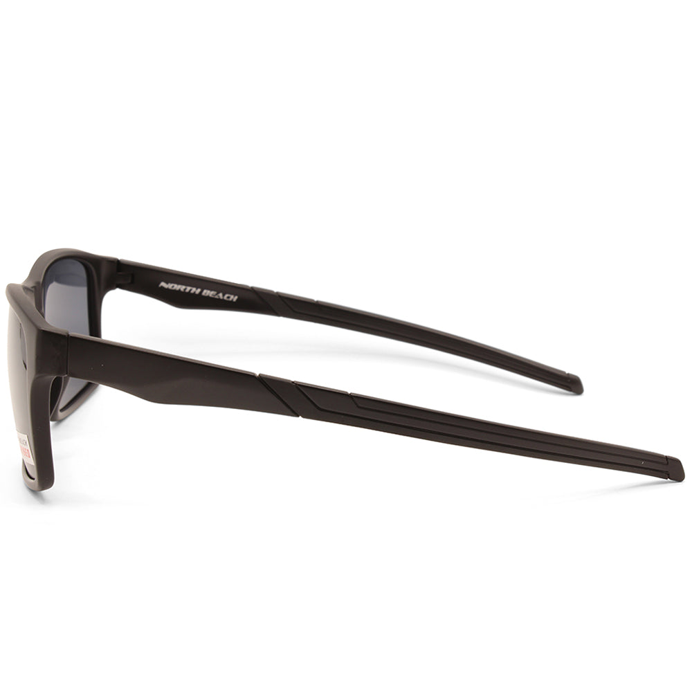 North Beach Humpy Satin Black/Grey Unisex Polarised Sunglasses