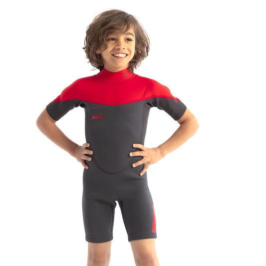 Jobe Boston 2mm Neoprene Unisex Kids Springsuit Shorty Wetsuit (Red)