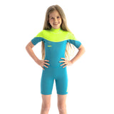 Jobe Boston 2mm Neoprene Unisex Kids Springsuit Shorty Wetsuit (Teal)