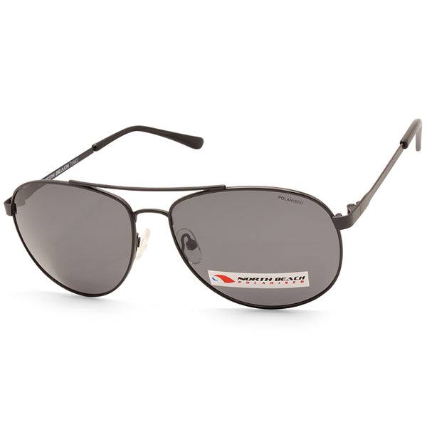 North Beach Rockling Matte Black/Grey Smoke Polarised Unisex Sunglasses 70462