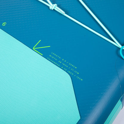 Jobe Aero Sava Youth 8'6" Inflatable SUP Stand-Up Paddle Board Package (Green/Aqua)