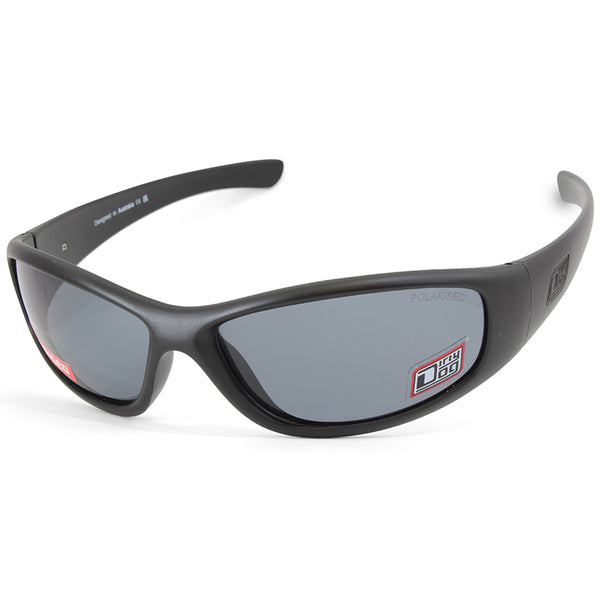 Dirty Dog Boofer Satin Black/Grey Polarised Men's Sports Sunglasses 53732