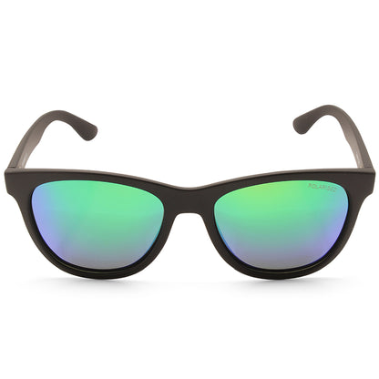 North Beach Croaker Satin Black/Green Mirror Polarised Unisex Sunglasses 70411