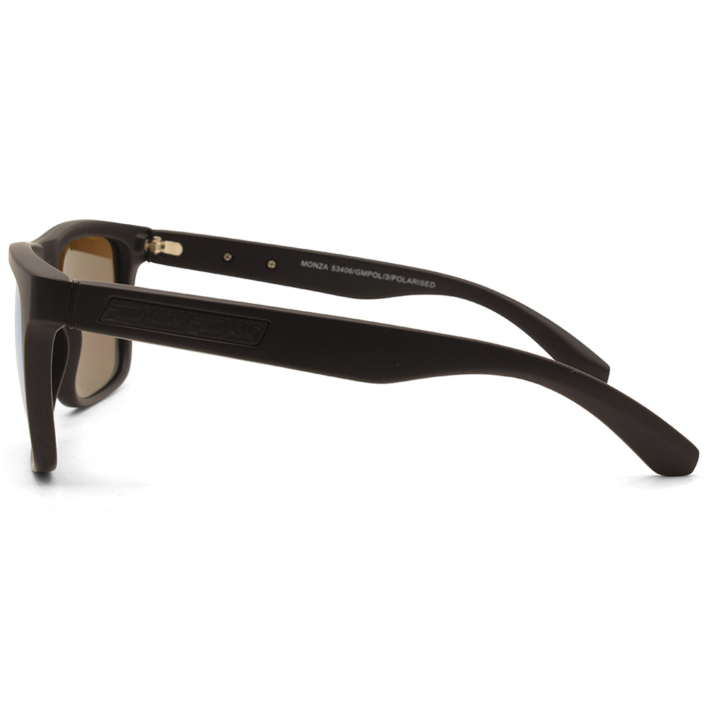 Dirty Dog Monza Matte Black/Green Mirror Polarised Unisex Sunglasses