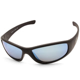 Dirty Dog Boofer Satin Satin Black/Ice Blue Mirror Men's Polarised Sunglasses 53547