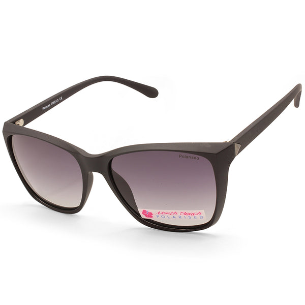 North Beach Remuna Matte Black/Grey Smoke Gradient Polarised Women's Sunglasses 70651