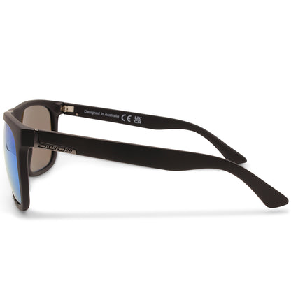 Dirty Dog Quag Satin Satin Black/Ice Blue Mirror Unisex Polarised Sunglasses