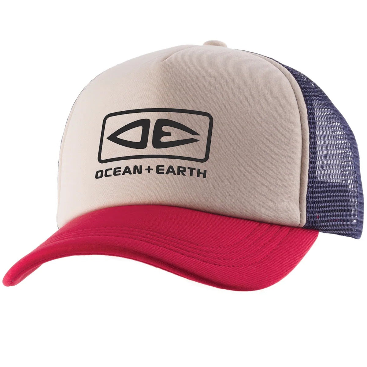 Ocean & Earth Black Jack Men's Trucker Cap (Navy/Red) - AMCA52