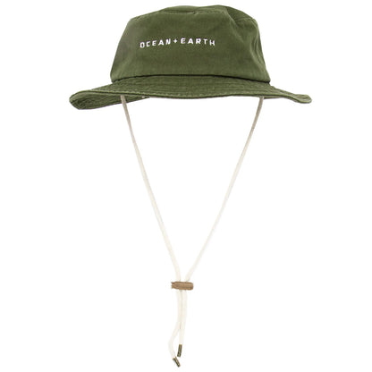 Ocean & Earth Kids One-Dayer Cotton Soft Brim Hat - Dark Olive Sizes 53-55cm