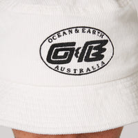 Ocean & Earth Men's Heritage Washed Cotton Corduroy Bucket Hat (Antique White)