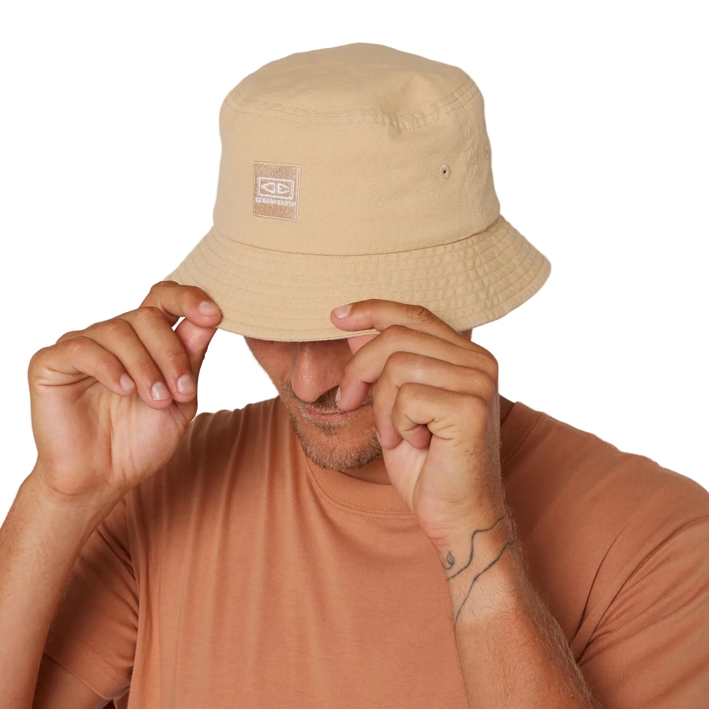 Ocean & Earth Men's Cotton Canvas Corp Bucket Hat (Tan)